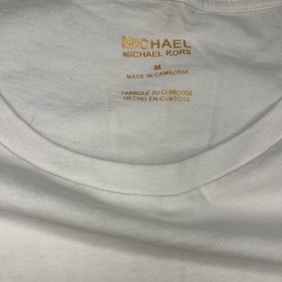Michael Kors Tee Shirt with Raised Gold Embellishments, Size M - Picture 3 of 3